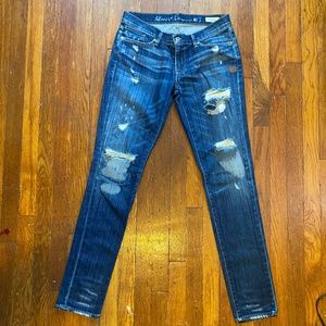 Levi's Capital E Distressed Skimmer Low Skinny Womens Jeans Size 29